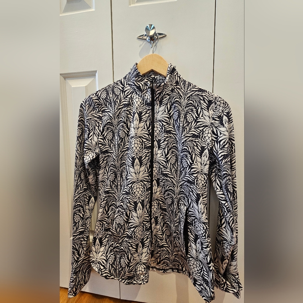 Tommy Bahama Active, S, Dark Blue & White Tropical Pattern